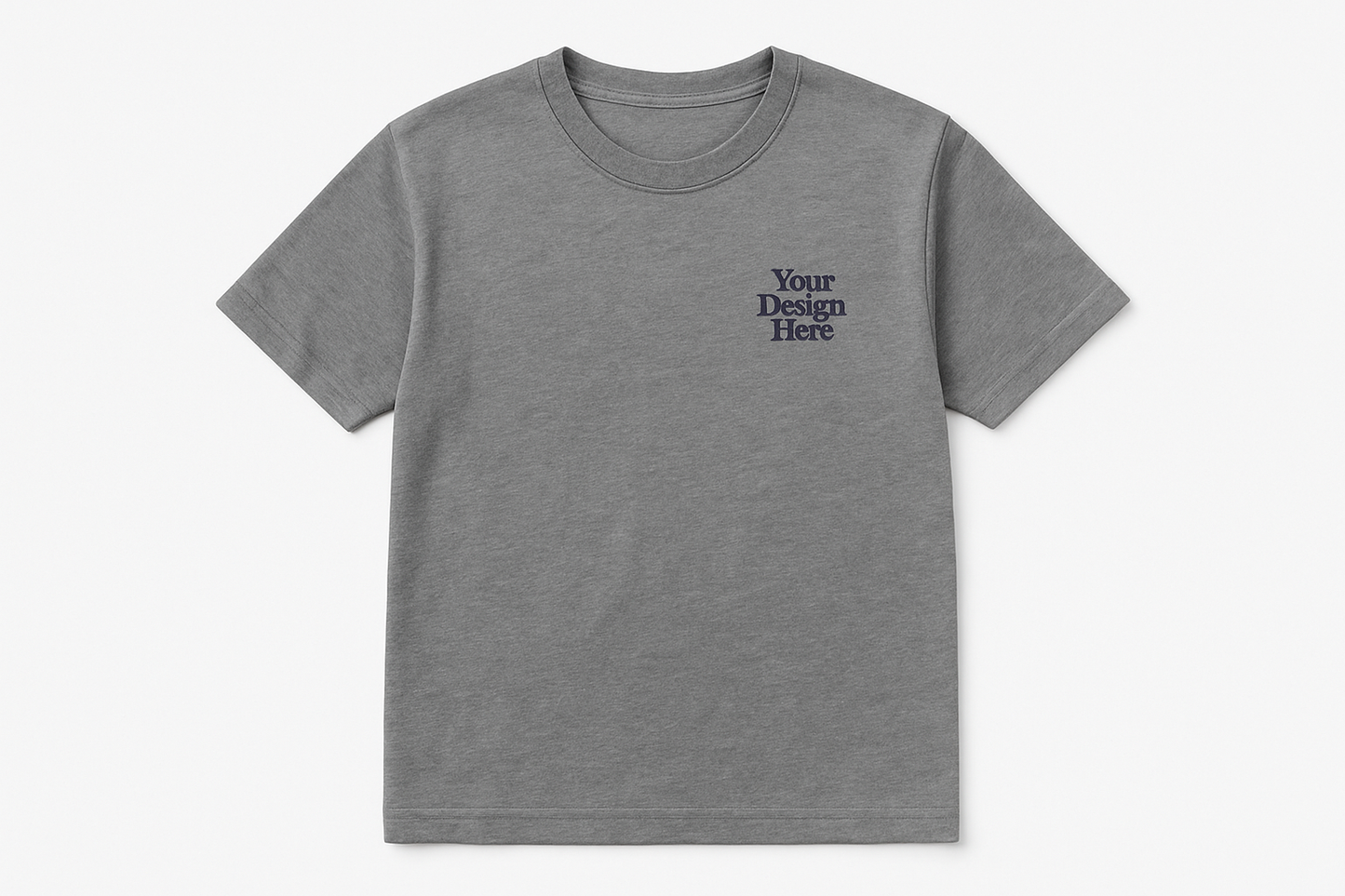 Grey High-quality DTF Print logo shirt, perfect for business uniforms and corporate apparel with shipping across the U.S