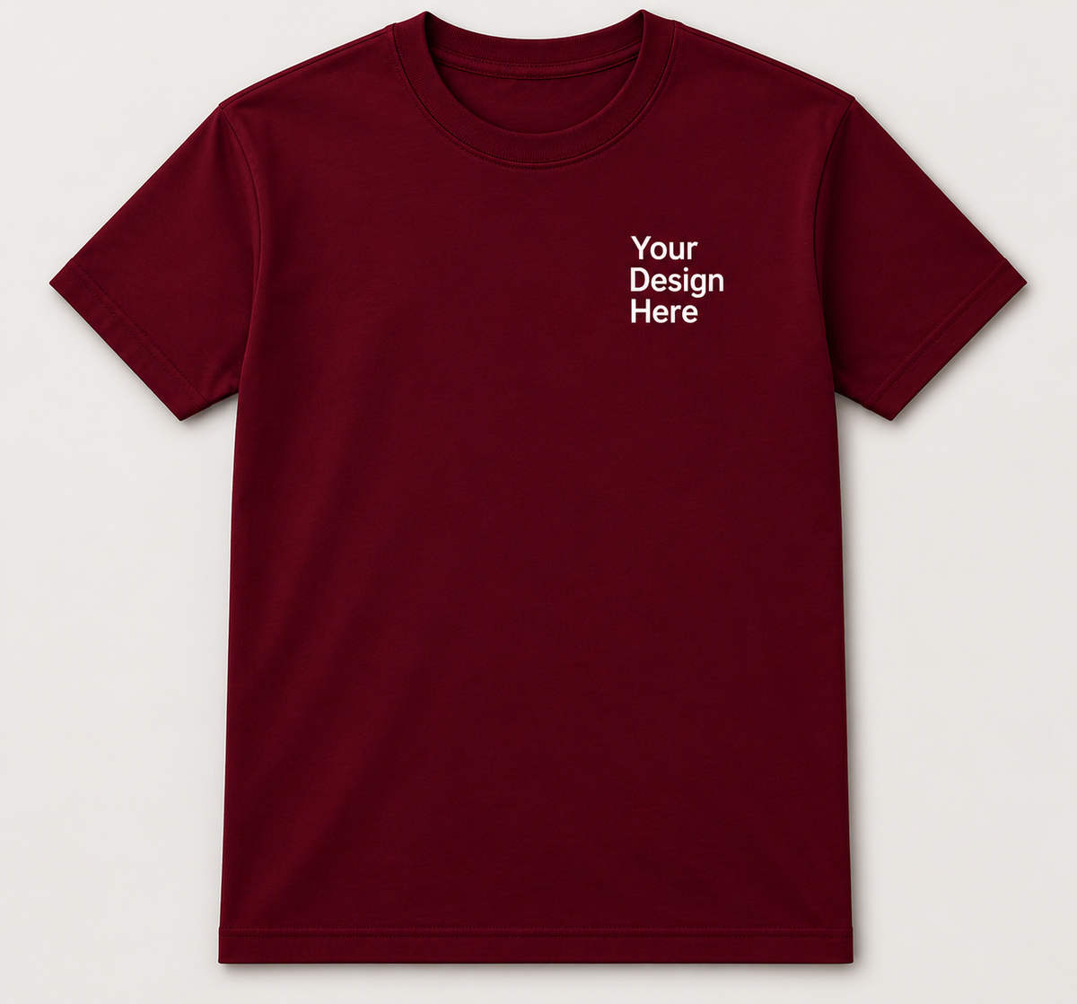Maroon Gildan 5000 custom embroidered and DTF printed t-shirt by Sharp Stitch Niles, Illinois