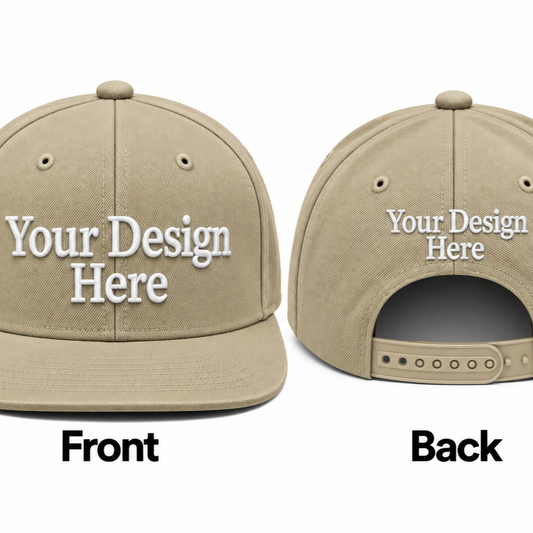 Custom Embroidered Snapback Hat - Front & Back