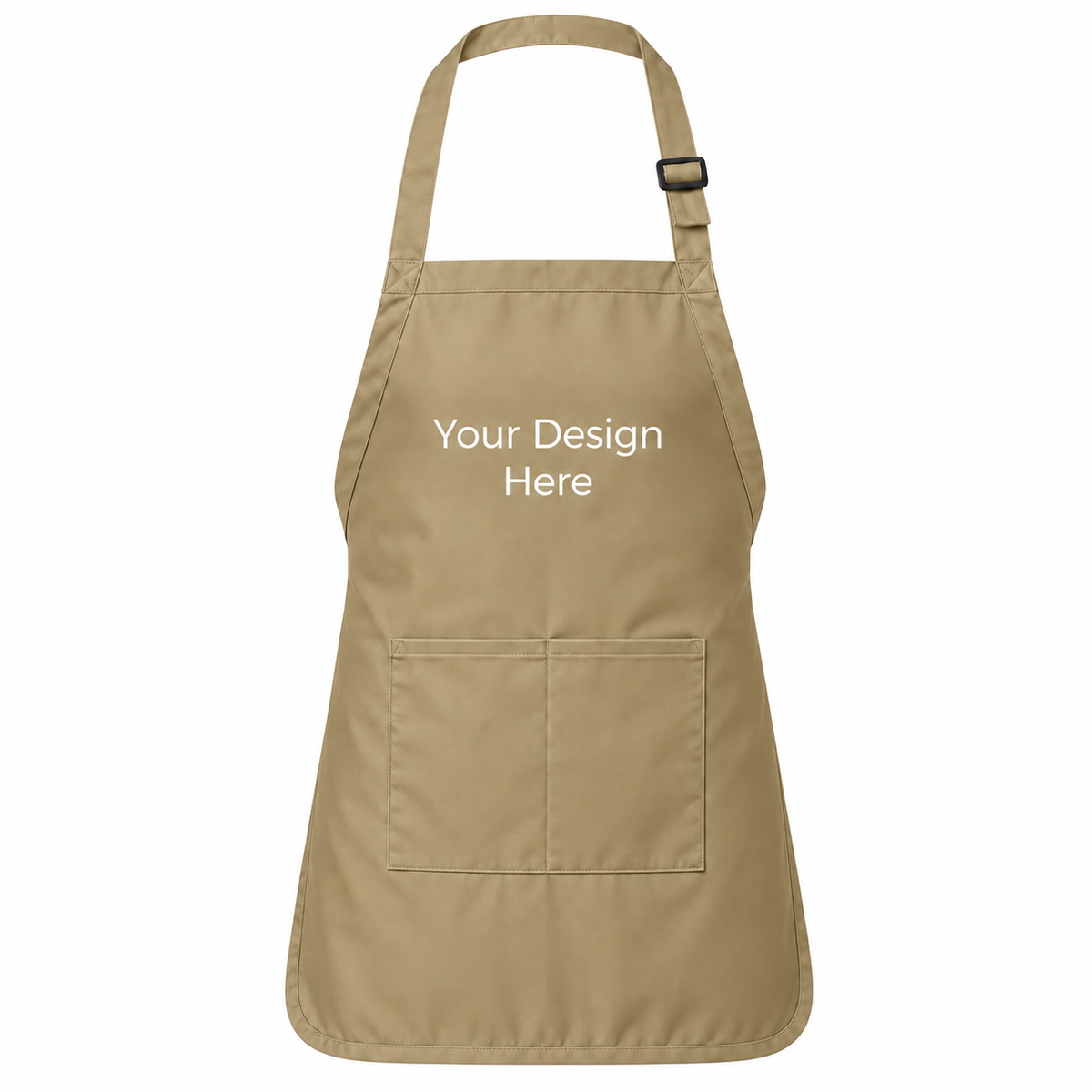 Gold custom pocket bib apron with logo on front