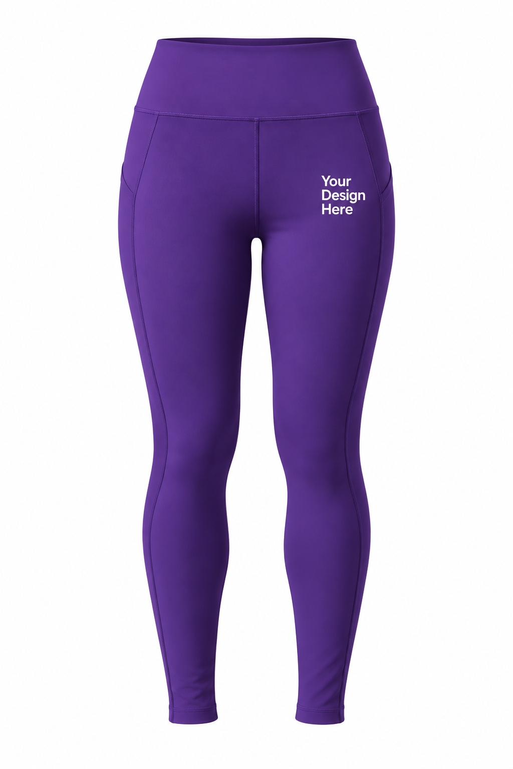 Indigo custom women’s high-waist leggings with logo printing