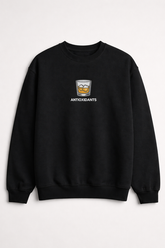 Antioxidants Whiskey Embroidered Crewneck