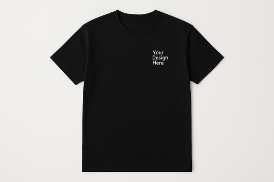 Black High-quality DTF Print logo shirt, perfect for business uniforms and corporate apparel with shipping across the U.S. Located in Chicago IL Niles IL
