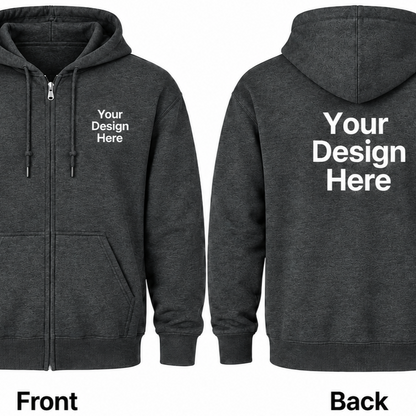 Custom Unisex Full-Zip Hoodie - Front & Back