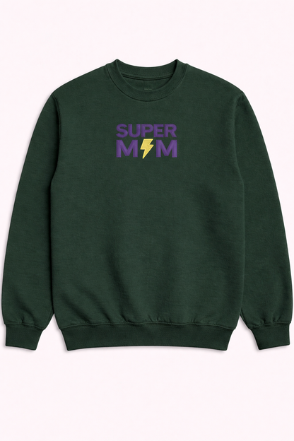 Super Mom Embroidered Sweatshirt Mother’s Day Gift