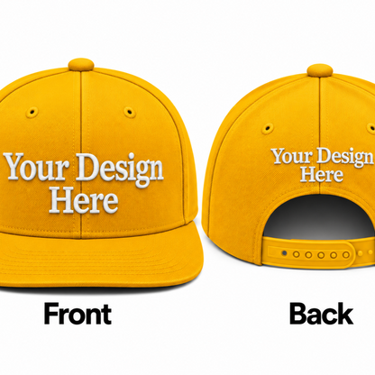 Custom Embroidered Snapback Hat - Front & Back