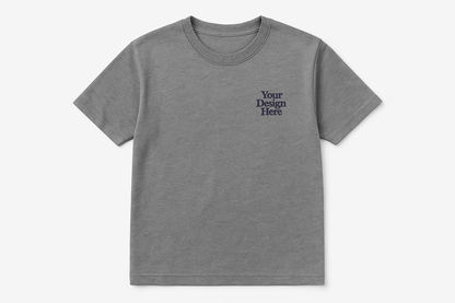 Grey High-quality DTF Print logo shirt, perfect for business uniforms and corporate apparel with shipping across the U.S