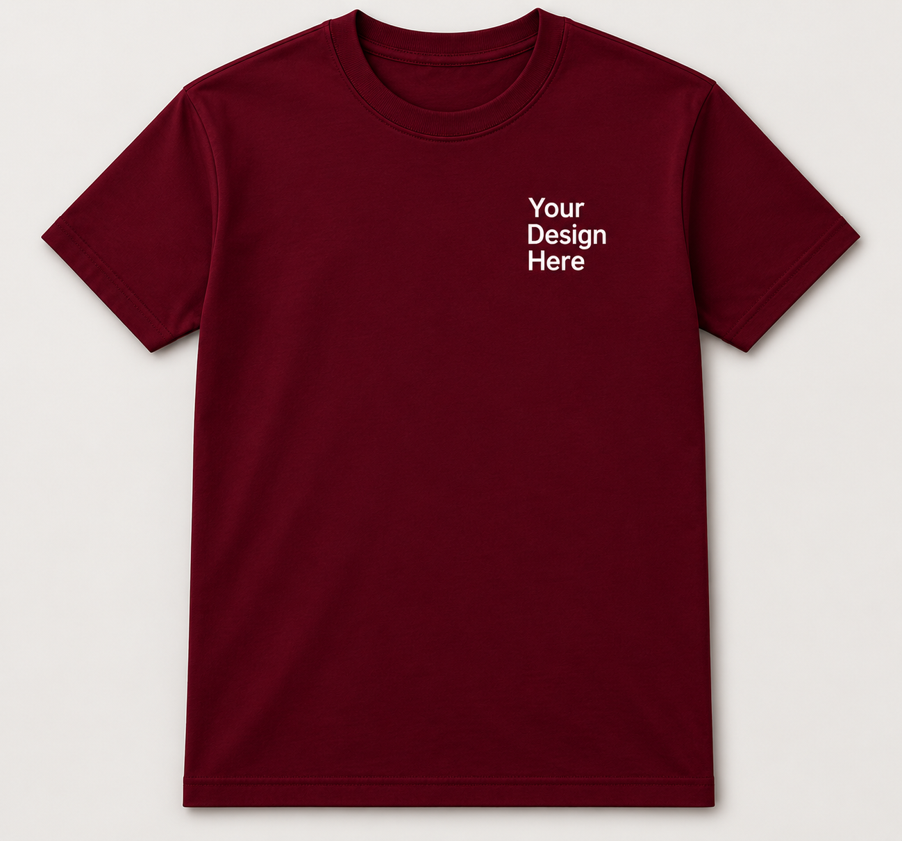 Maroon Gildan 5000 custom embroidered and DTF printed t-shirt by Sharp Stitch Niles, Illinois