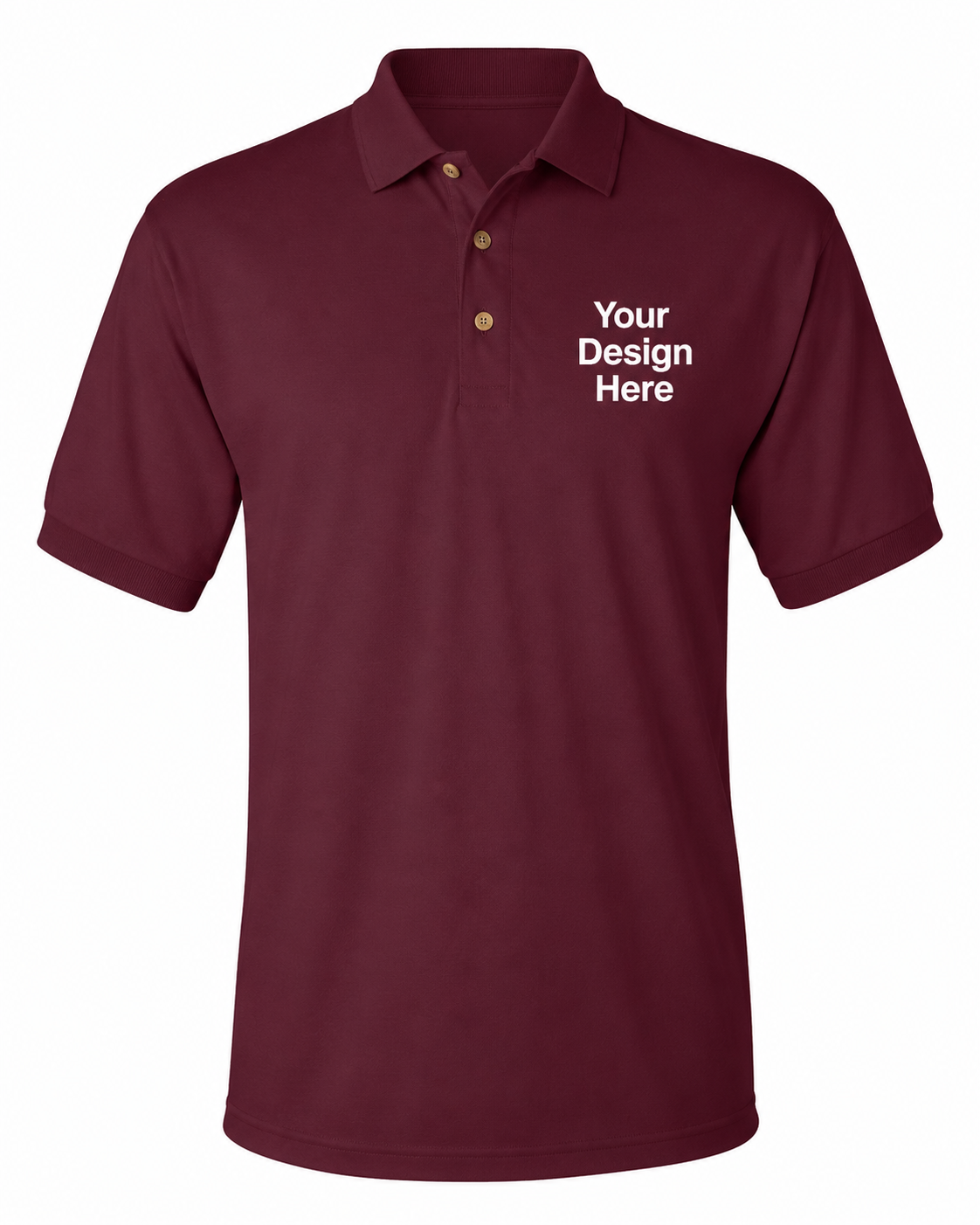 Maroon custom work polo with company logo embroidery by Sharp Stitch Illinois