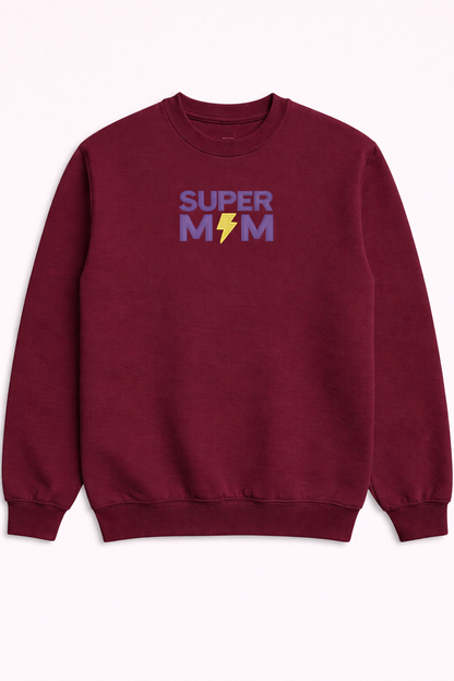 Super Mom Embroidered Sweatshirt Mother’s Day Gift