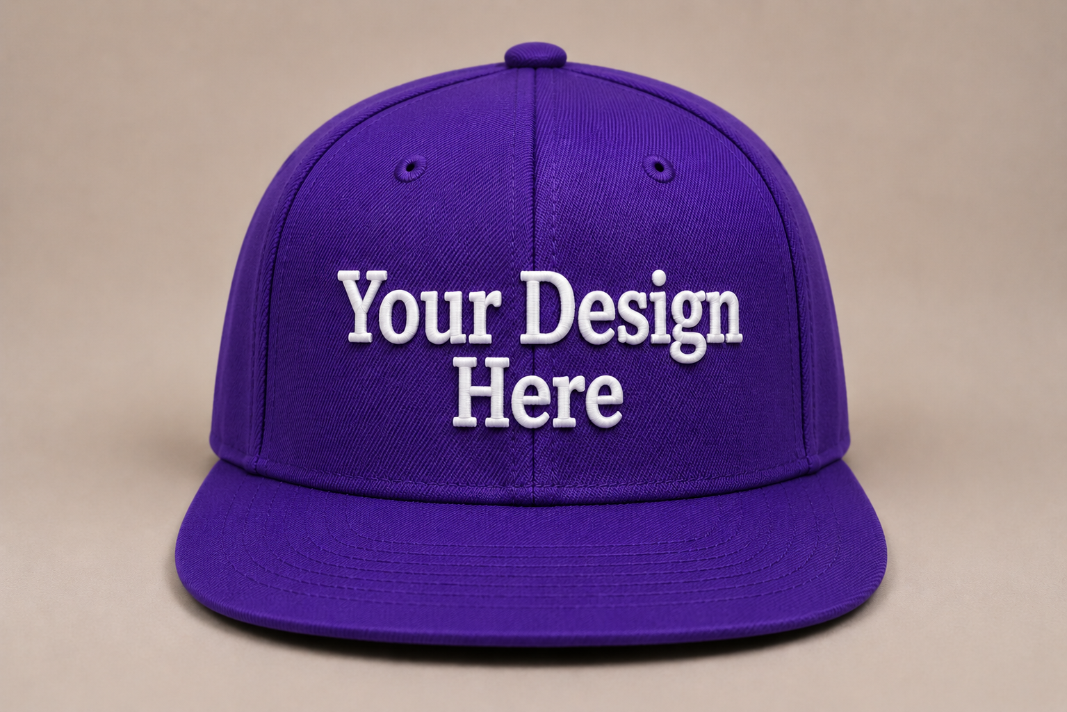 Rich purple snapback customized with embroidered logos for organizations, schools, and businesses.