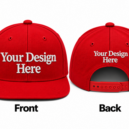 Custom Embroidered Snapback Hat - Front & Back