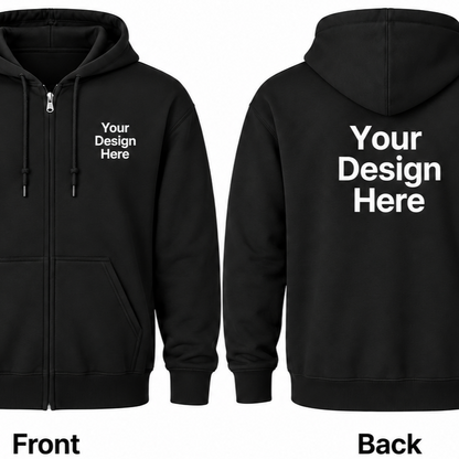 Custom Unisex Full-Zip Hoodie - Front & Back