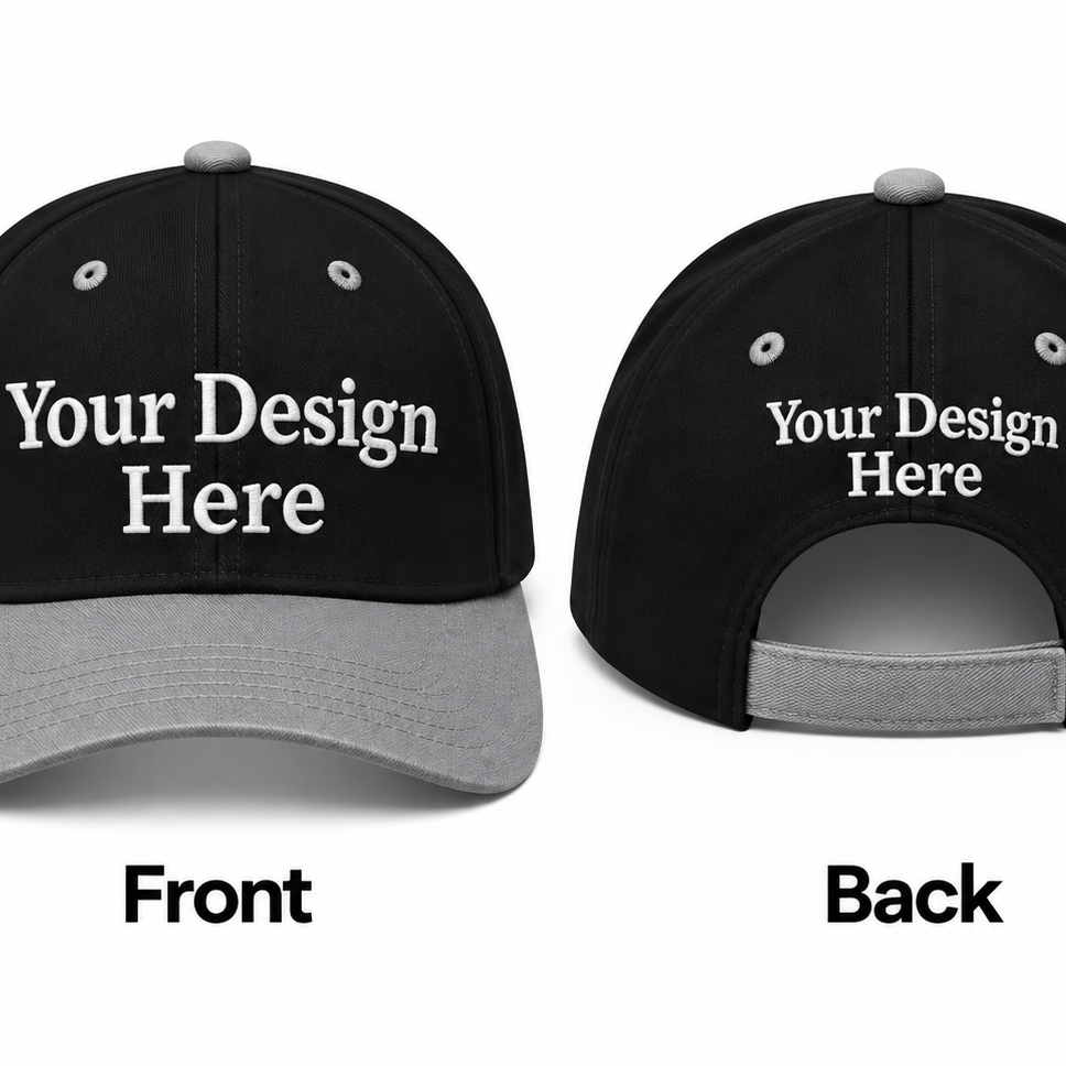 Custom Embroidered Hat - Front & Back