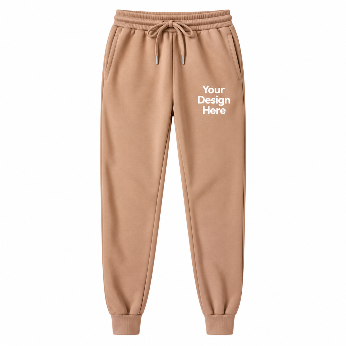 Camel custom fleece joggers with logo