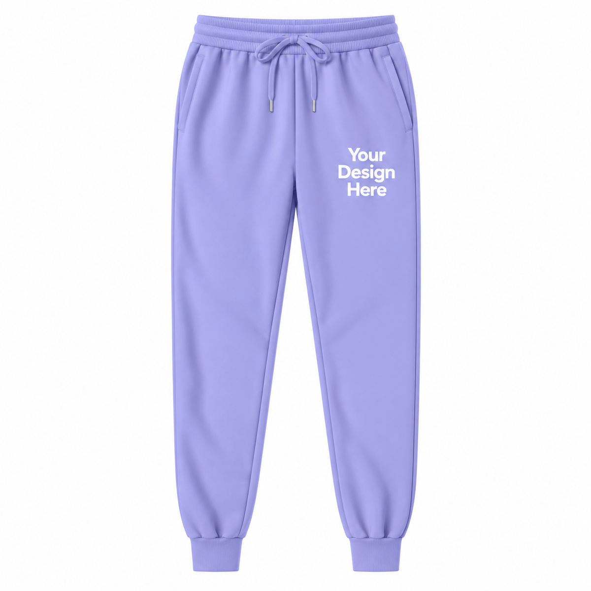 Lavender custom fleece joggers with logo