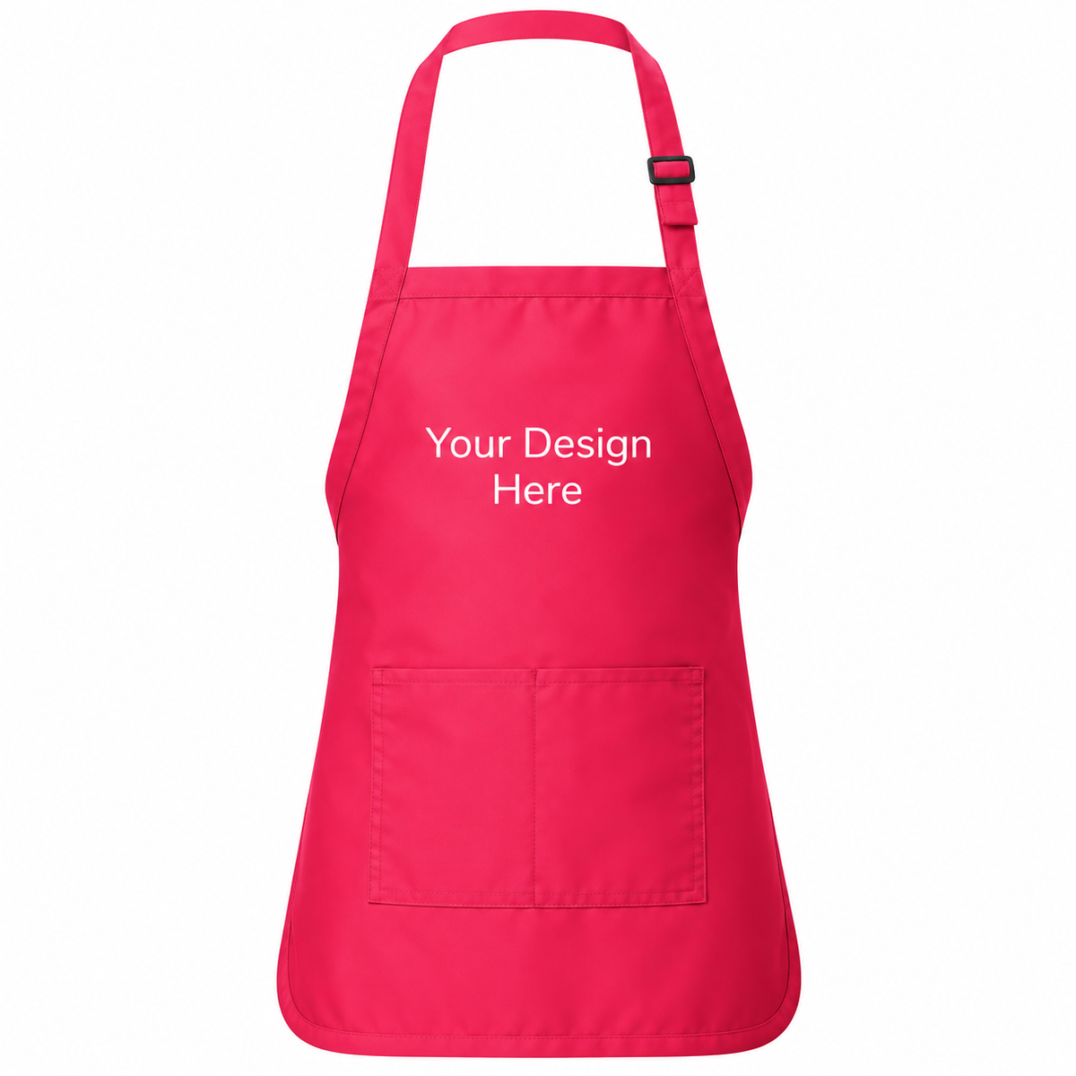 Pink custom pocket bib apron with logo on front