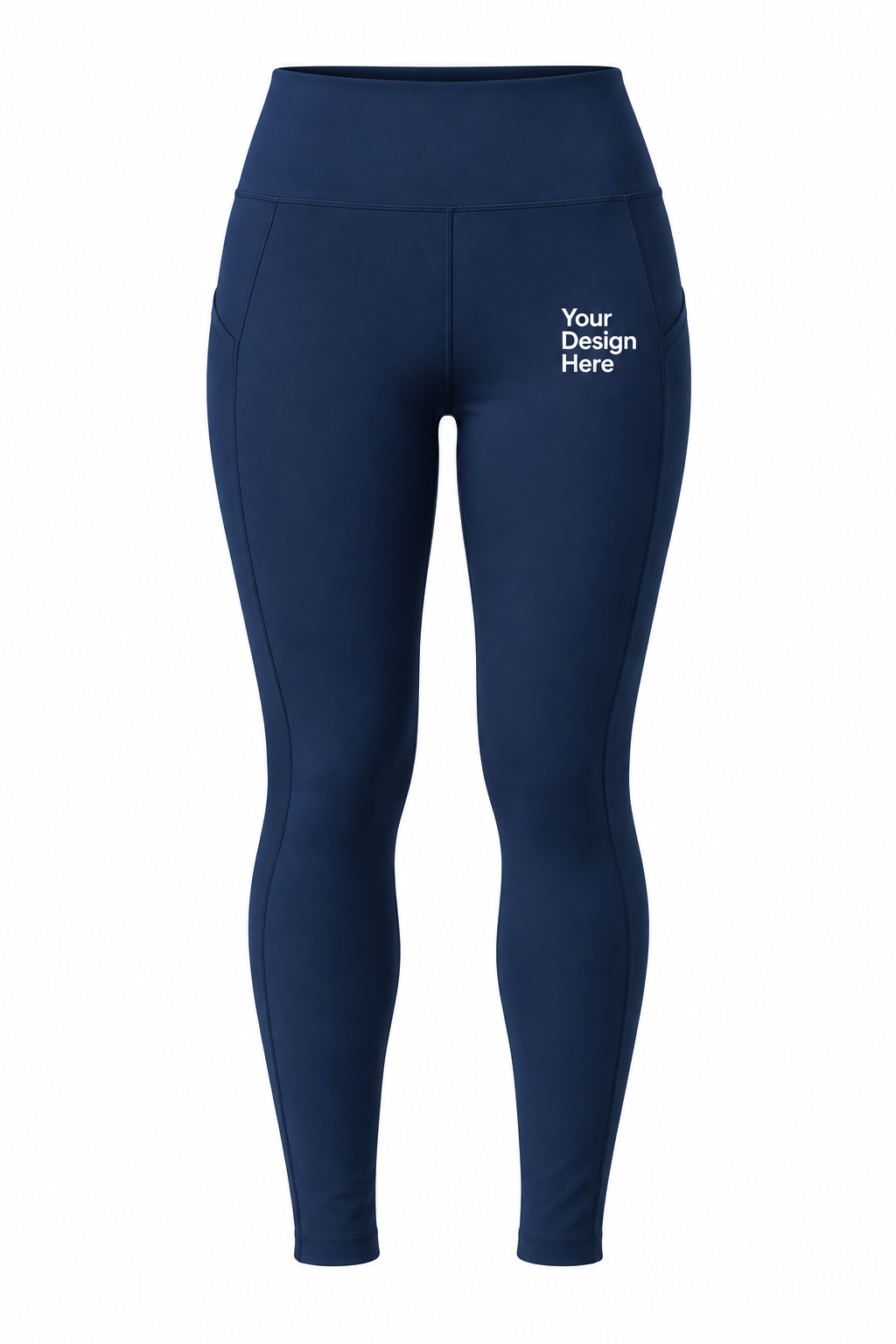 Ocean depths custom women’s high-waist leggings with logo printing