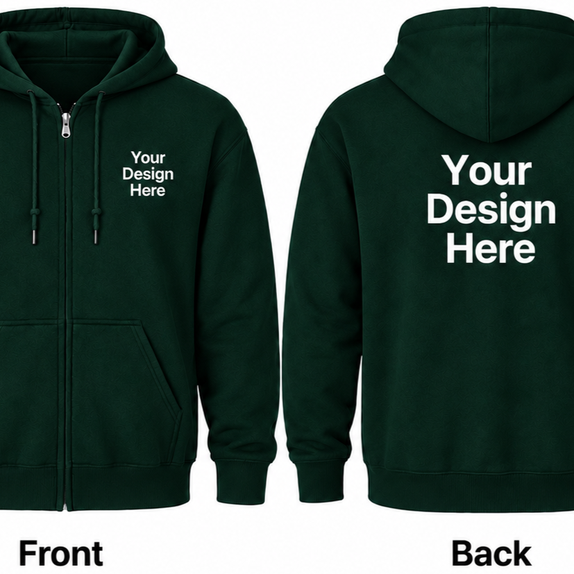 Custom Unisex Full-Zip Hoodie - Front & Back