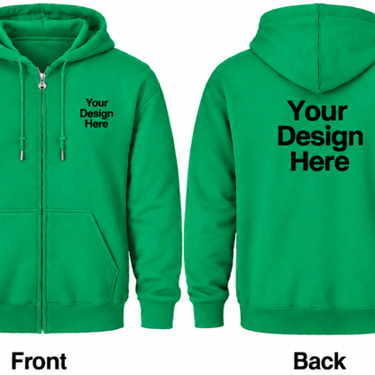 Custom Unisex Full-Zip Hoodie - Front & Back