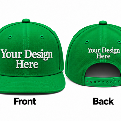 Custom Embroidered Snapback Hat - Front & Back