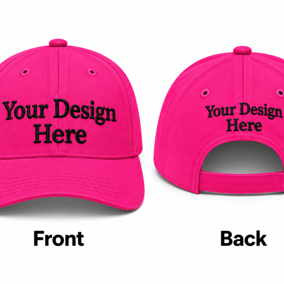 Custom Embroidered Hat - Front & Back