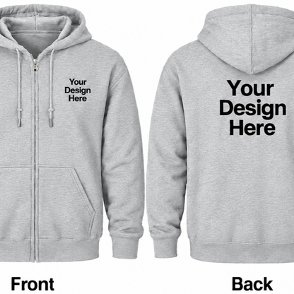 Custom Unisex Full-Zip Hoodie - Front & Back