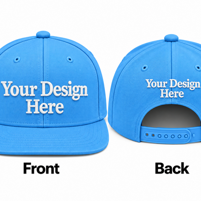 Custom Embroidered Snapback Hat - Front & Back