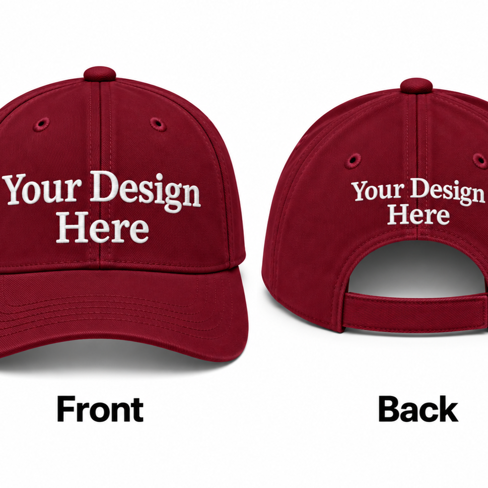 Custom Embroidered Hat - Front & Back