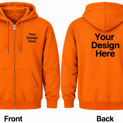 Custom Unisex Full-Zip Hoodie - Front & Back