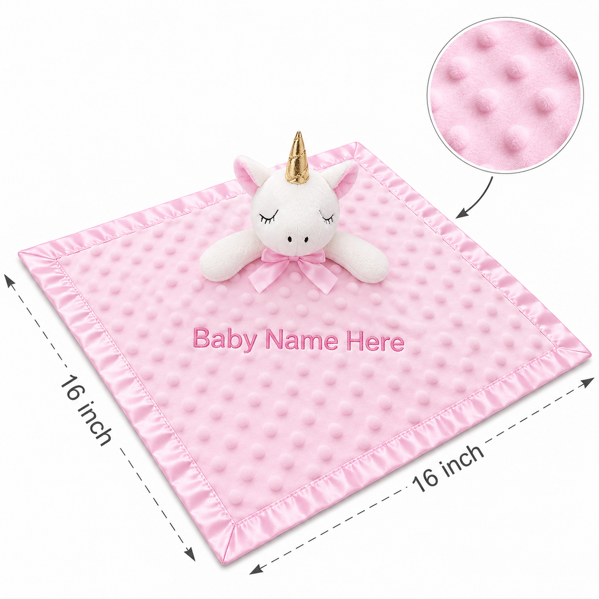 Personalized uniform baby lovey blanket with embroidered name