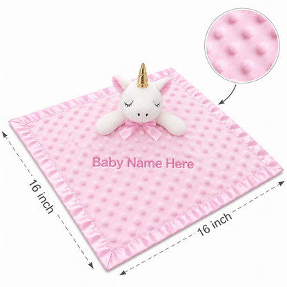 Personalized uniform baby lovey blanket with embroidered name