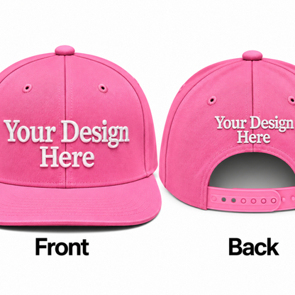 Custom Embroidered Snapback Hat - Front & Back