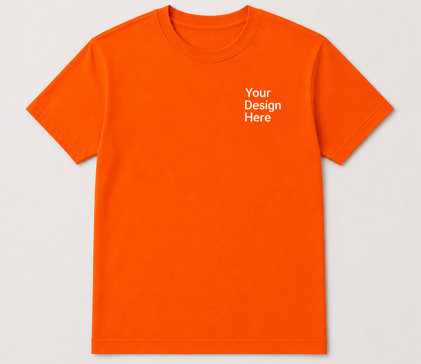 Orange Gildan 5000 custom cotton t-shirt for logo embroidery and DTF printing by Sharp Stitch