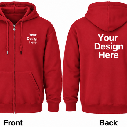 Custom Unisex Full-Zip Hoodie - Front & Back