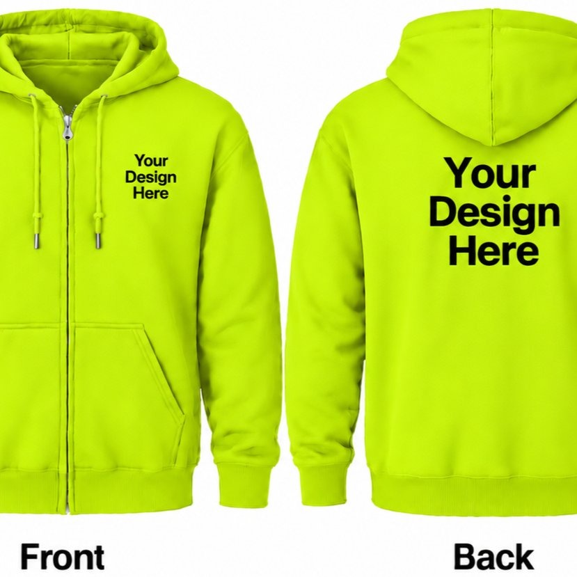 Custom Unisex Full-Zip Hoodie - Front & Back
