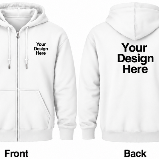 Custom Unisex Full-Zip Hoodie - Front & Back